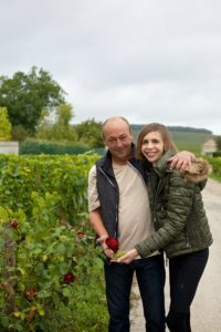 Megan Nunn with 11th generation winemaker Yannick Doyard. 
