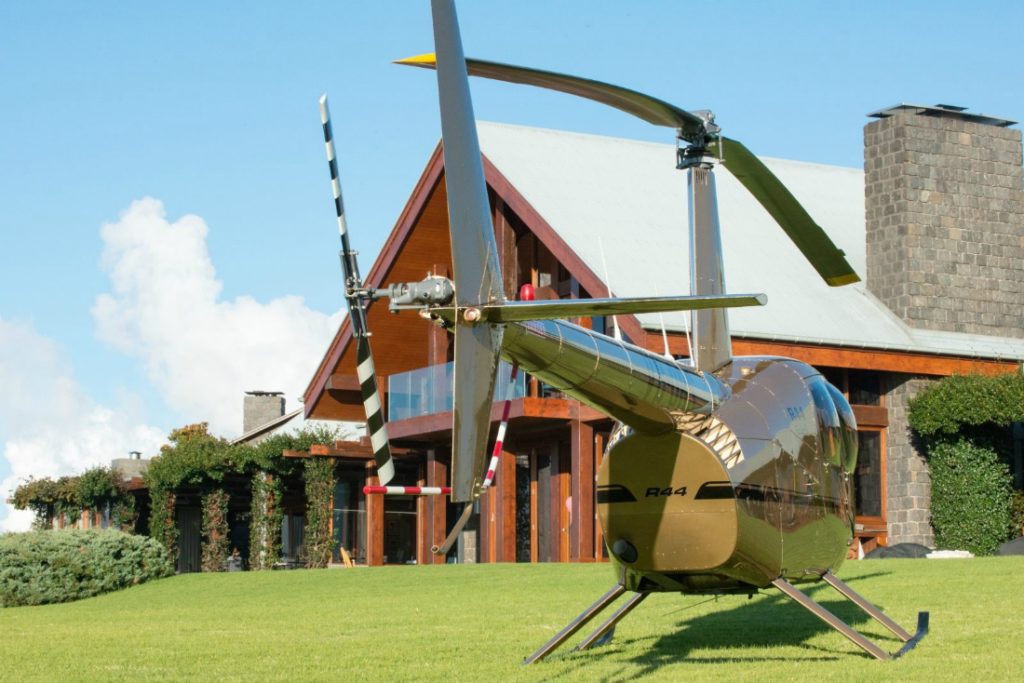 Helicopter at Spicers Peak Lodge