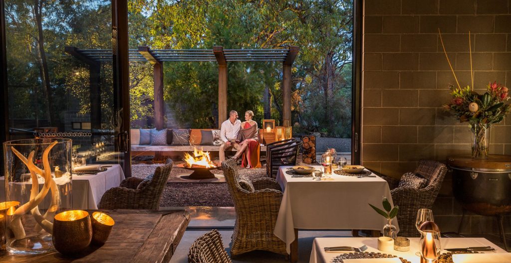 Couple dining at Spicers Sangoma Retreat