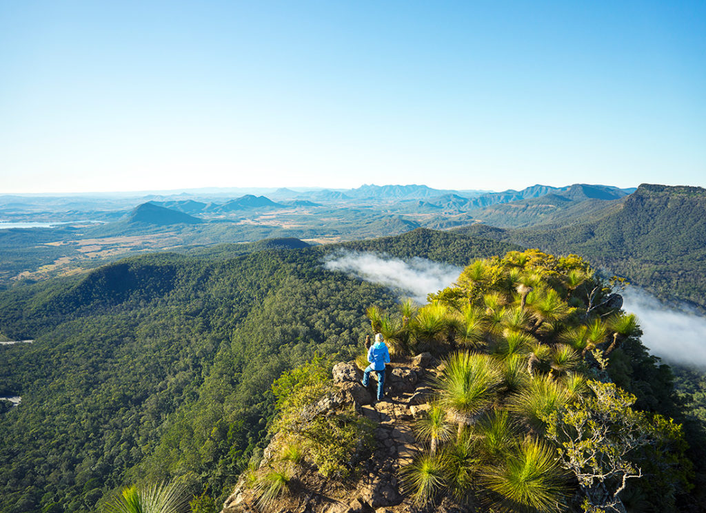 Person looking at view on Scenic Rim Trail