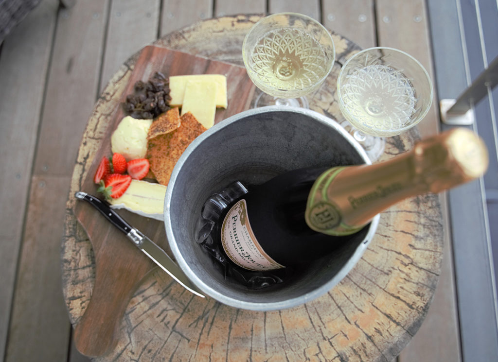Champagne and cheese at Spicers Sangoma Retreat